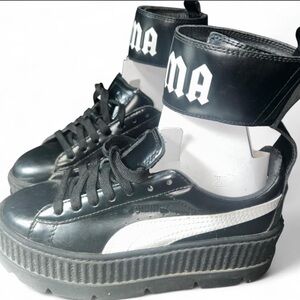 Puma x Fenty by Rihanna Black and White Platform Sneakers